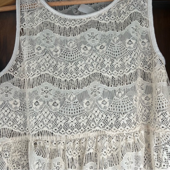 Lily White Cream Lace Sleeveless Bohemian Blouse Top Women's S - Picture 5 of 5